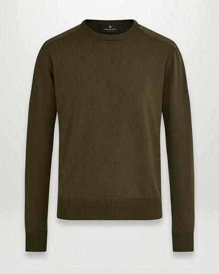 Pull Belstaff Homme Kerrigan Vert Laine France QH3069584